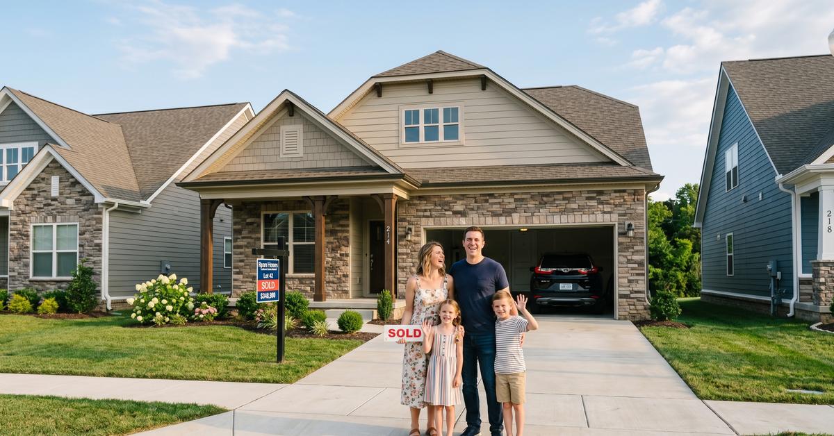 Cumberland Landing new construction Ryan Homes streetscape in Gallatin TN 37066 Station Camp school zone