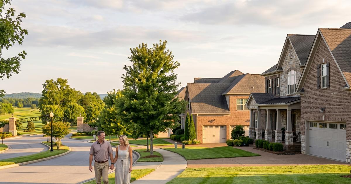 Large custom brick homes along Plantation Boulevard in Last Plantation Gallatin TN 37066 with Fairvue Golf Course fairway
